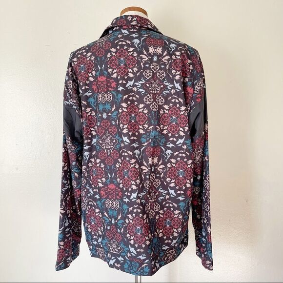 Adidas Red Black Floral Full Zip windbreaker jacket NWOT large RARE PRINT - Picture 7 of 8